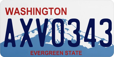 WA license plate AXV0343