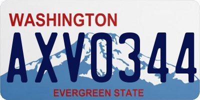 WA license plate AXV0344