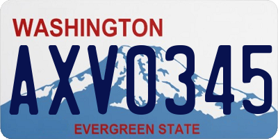WA license plate AXV0345