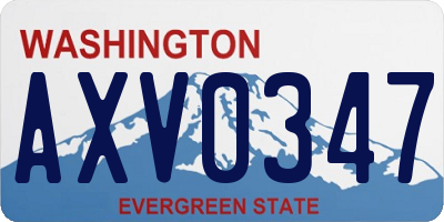 WA license plate AXV0347
