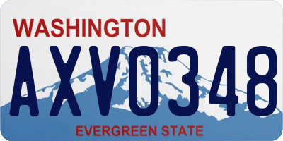 WA license plate AXV0348
