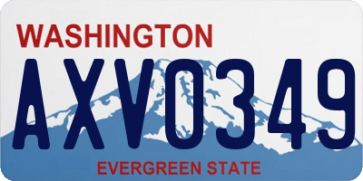WA license plate AXV0349