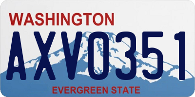 WA license plate AXV0351