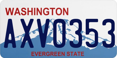WA license plate AXV0353