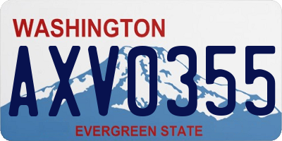 WA license plate AXV0355