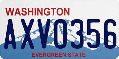 WA license plate AXV0356