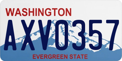 WA license plate AXV0357