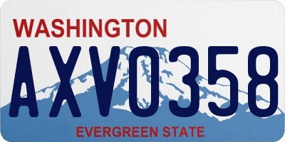 WA license plate AXV0358