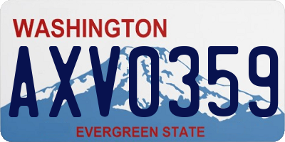 WA license plate AXV0359