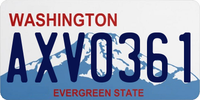 WA license plate AXV0361