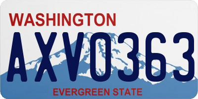 WA license plate AXV0363
