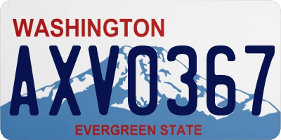 WA license plate AXV0367