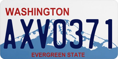 WA license plate AXV0371