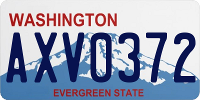 WA license plate AXV0372