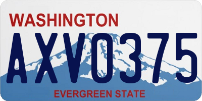 WA license plate AXV0375