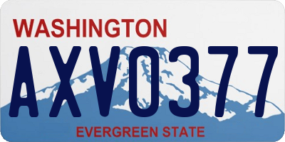 WA license plate AXV0377