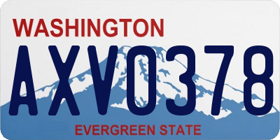 WA license plate AXV0378