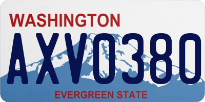 WA license plate AXV0380