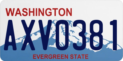 WA license plate AXV0381