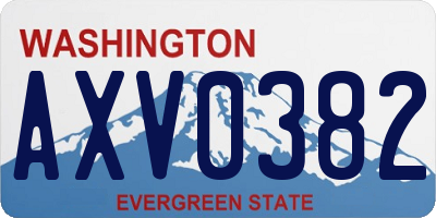 WA license plate AXV0382