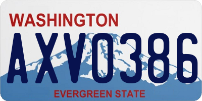WA license plate AXV0386