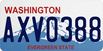 WA license plate AXV0388