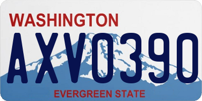 WA license plate AXV0390