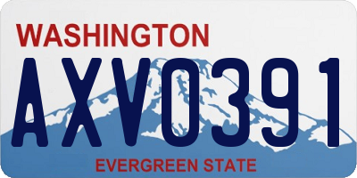 WA license plate AXV0391