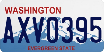 WA license plate AXV0395
