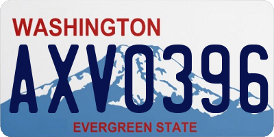 WA license plate AXV0396