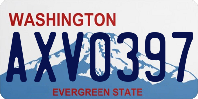 WA license plate AXV0397