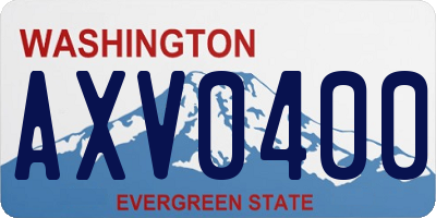 WA license plate AXV0400