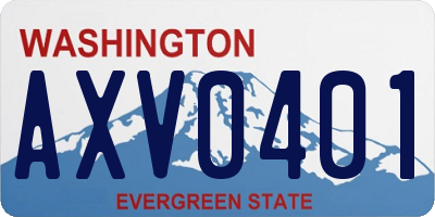WA license plate AXV0401