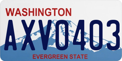 WA license plate AXV0403
