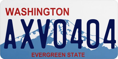 WA license plate AXV0404
