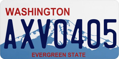 WA license plate AXV0405