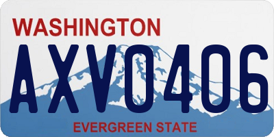 WA license plate AXV0406