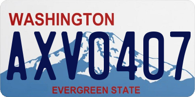 WA license plate AXV0407