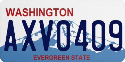 WA license plate AXV0409
