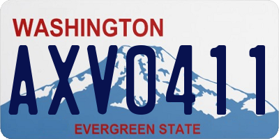 WA license plate AXV0411