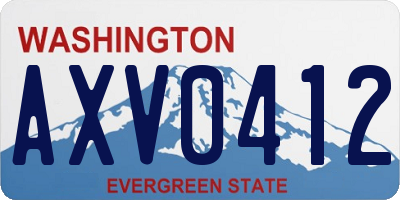 WA license plate AXV0412