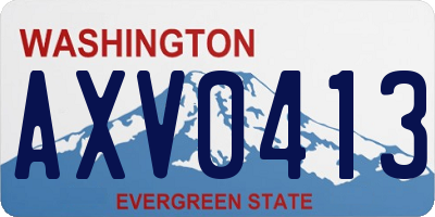 WA license plate AXV0413