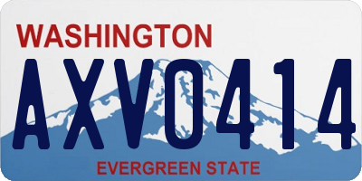 WA license plate AXV0414