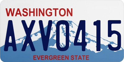 WA license plate AXV0415