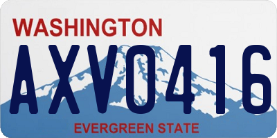 WA license plate AXV0416