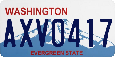 WA license plate AXV0417