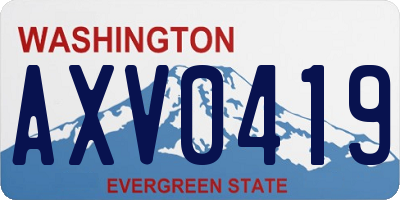 WA license plate AXV0419