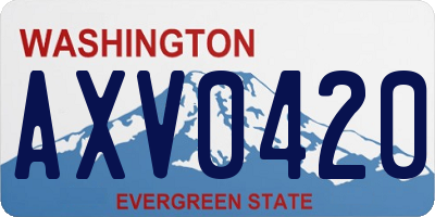 WA license plate AXV0420