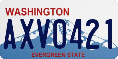 WA license plate AXV0421