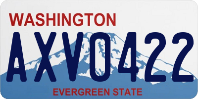 WA license plate AXV0422